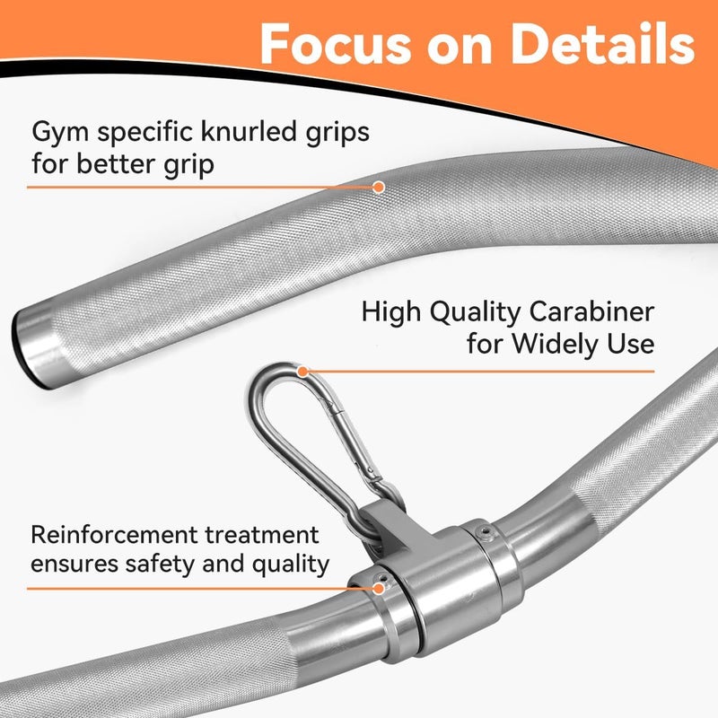 CYBEOE Cable Machine Attachment, lat pull down bar, Lightweigh Aluminum Tricep Straight Bar, V Bar, LAT Pulldown Attachments, gym attachments for cable machine, Accessories Load 1000lbs - Image 4